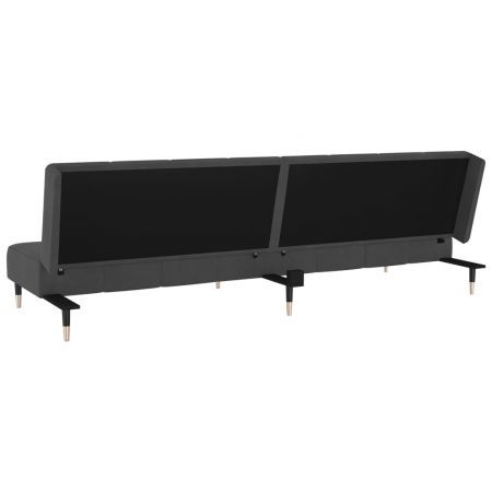 2-Seater Sofa Bed Dark Grey Velvet