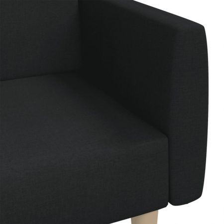 2-Seater Sofa Bed Black Fabric