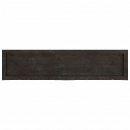 Wall Shelf Dark Brown 120x30x(2-4) cm Treated Solid Wood Oak