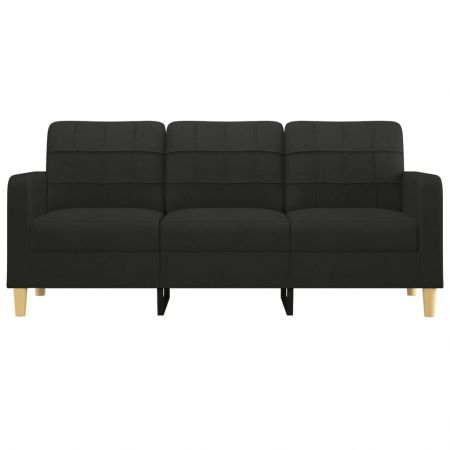 3-Seater Sofa Black 180 cm Fabric