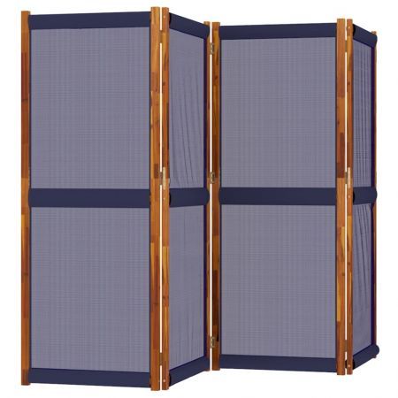 4-Panel Room Divider Dark Blue 280x180 cm