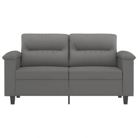 2-Seater Sofa Dark Grey 120 cm Microfibre Fabric