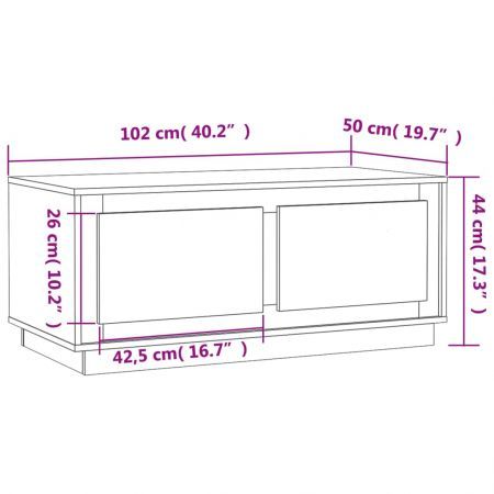 Coffee Table Smoked Oak 102x50x44 cm Engineered Wood