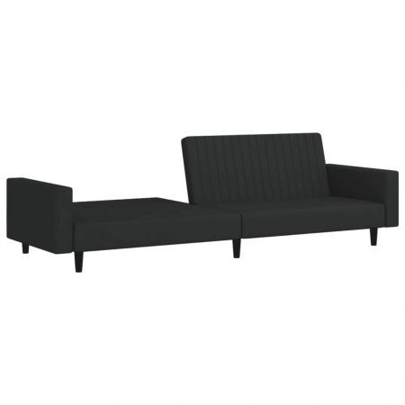 2-Seater Sofa Bed Black Velvet