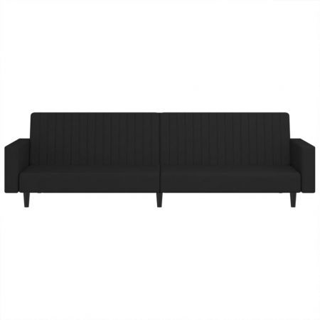 2-Seater Sofa Bed Black Velvet