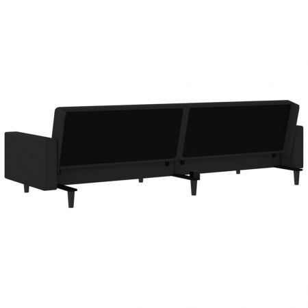 2-Seater Sofa Bed Black Velvet