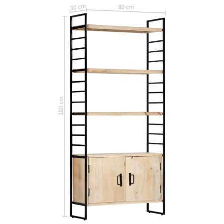 4-Tier Bookcase 80x30x180 cm Solid Mango Wood