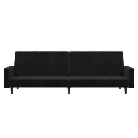 2-Seater Sofa Bed Black Velvet