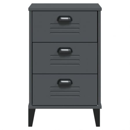 Bedside Cabinet VIKEN Anthracite Grey Engineered Wood