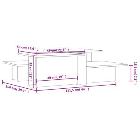 Coffee Tables 2 pcs Grey Engineered Wood