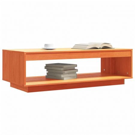 Coffee Table Wax Brown 110x50x33.5 cm Solid Wood Pine