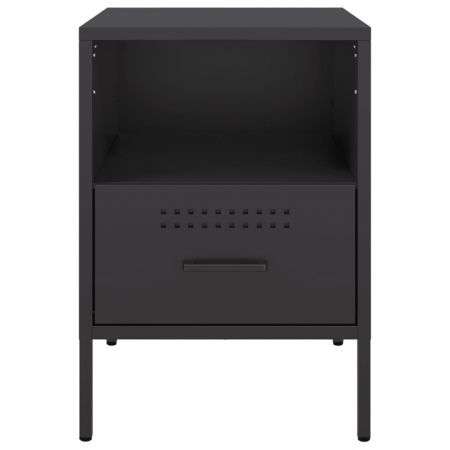 Bedside Cabinets 2 pcs Black 36x39x50.5 cm Cold-rolled Steel