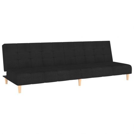 2-Seater Sofa Bed Black Fabric