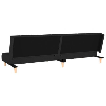 2-Seater Sofa Bed Black Fabric