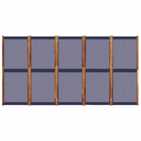 5-Panel Room Divider Dark Blue 350x180 cm