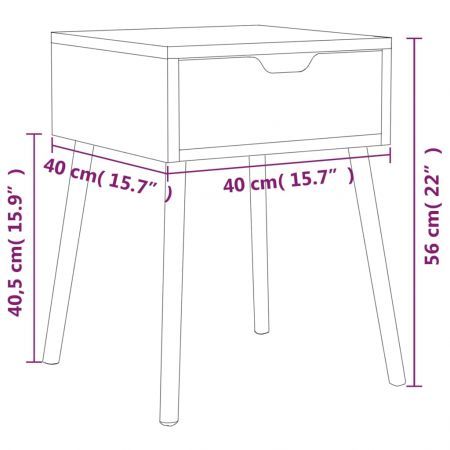 Bedside Cabinets 2 pcs White & Sonoma Oak 40x40x56 cm Engineered Wood