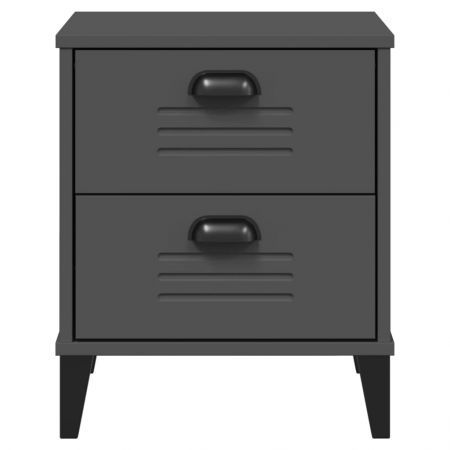 Bedside Cabinet VIKEN Anthracite Grey Engineered Wood