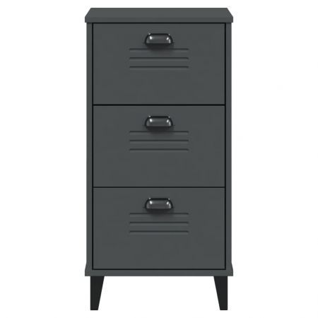 Bedside Cabinet VIKEN Anthracite Grey Engineered Wood