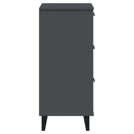 Bedside Cabinet VIKEN Anthracite Grey Engineered Wood