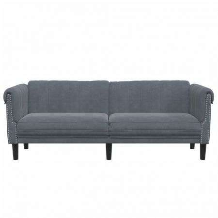 Sofa 3-Seater Dark Grey Velvet