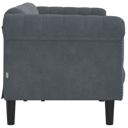 Sofa 3-Seater Dark Grey Velvet