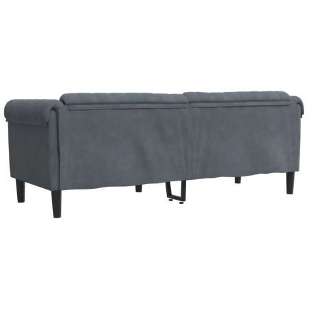 Sofa 3-Seater Dark Grey Velvet