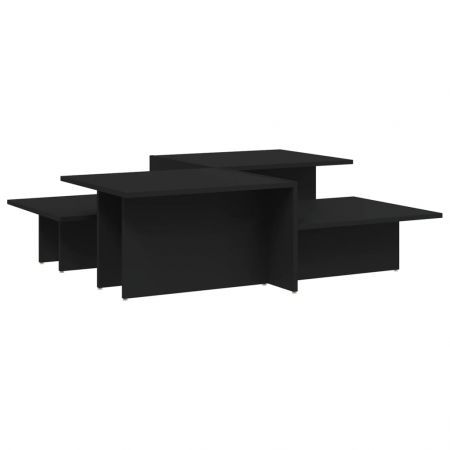 Coffee Tables 2 pcs Black Engineered Wood