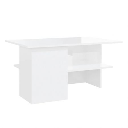 Coffee Table High Gloss White 90x60x46.5 cm Engineered Wood