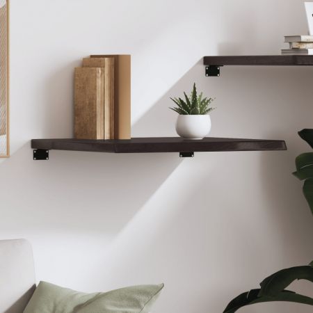 Wall Shelf Dark Brown 60x60x(2-4) cm Treated Solid Wood Oak