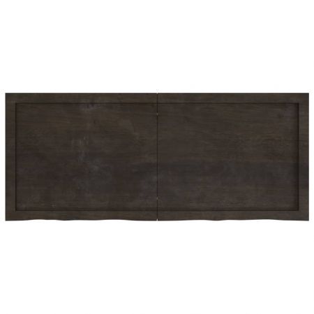 Table Top Dark Brown 120x50x6 cm Treated Solid Wood Oak