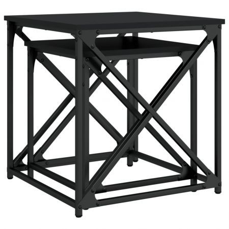 Nesting Coffee Tables 2 pcs Black Engineered Wood