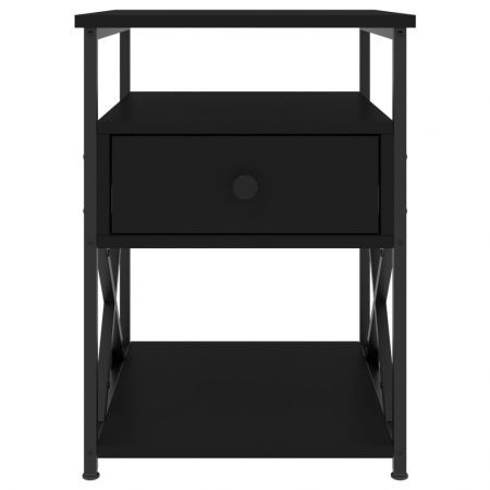 Bedside Cabinets 2 pcs Black 40x42x55 cm Engineered Wood