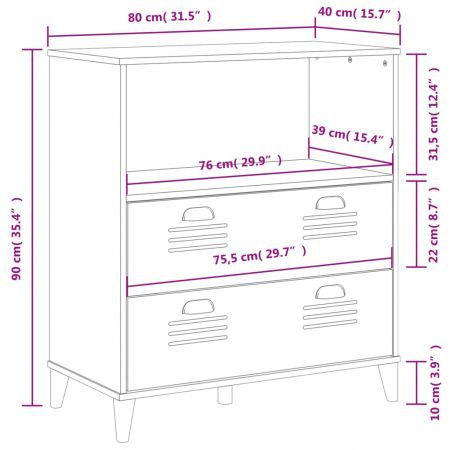 Bookcase VIKEN White 80x40x90 cm Engineered Wood