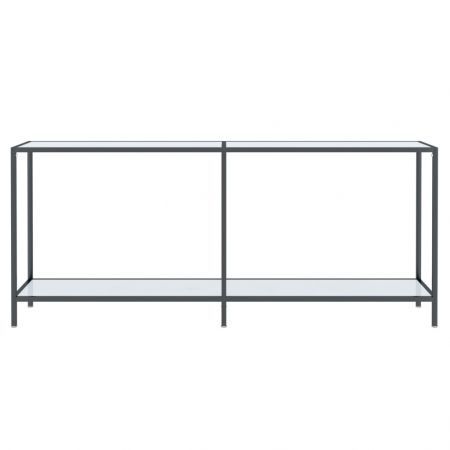 Console Table White 180x35x75.5 cm Tempered Glass