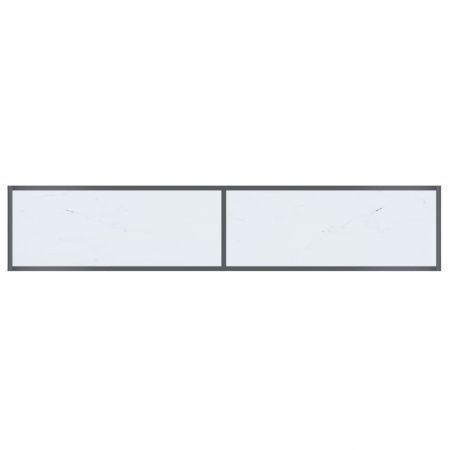 Console Table White 180x35x75.5 cm Tempered Glass