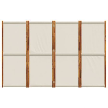 4-Panel Room Divider Light Grey 280x180 cm