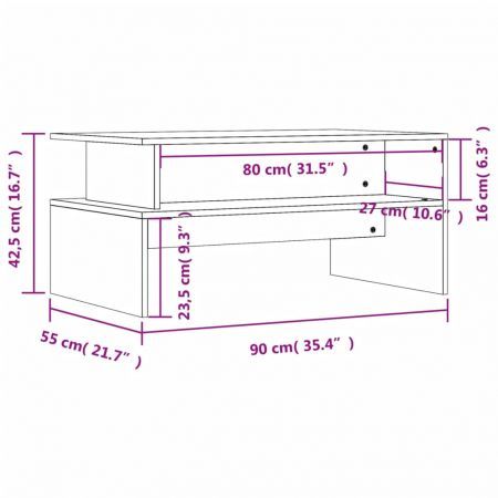 Coffee Table Black 90x55x42.5 cm Engineered Wood