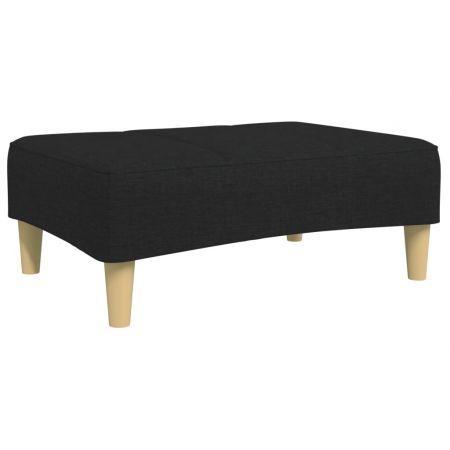 2-Seater Sofa Bed with Footstool Black Fabric