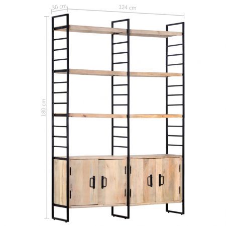 4-Tier Bookcase 124x30x180 cm Solid Mango Wood