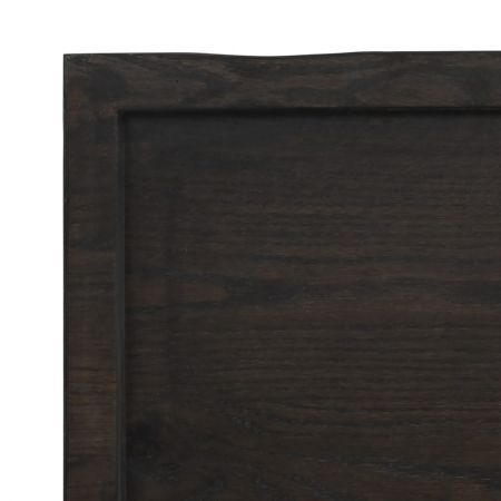 Table Top Dark Brown 180x50x4 cm Treated Solid Wood Oak