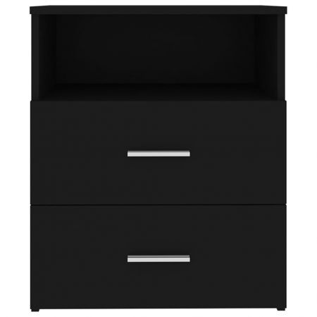 Bed Cabinet Black 50x32x60 cm