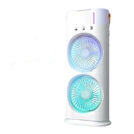 Air Misting Fan Portable USB Powered Rechargeable Summer Cool Fan Evaporative 180 rotation 90 oscillation 3 Spray Air Cooler  Outdoor Camping Blow Air