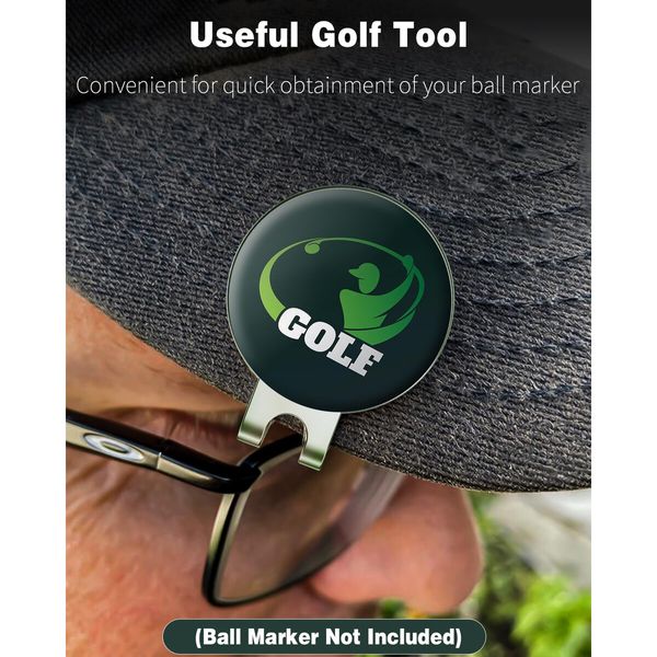 Golf Hat Clips Magnetic Golf Ball Marker Holders for Golf Hats Caps Pants Gloves Bags Visors Belts Nickel-Plated Alloy Clips for Metal Golf Ball Markers (Ball Marker Not Included)