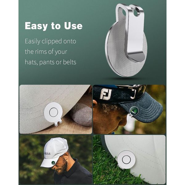 Golf Hat Clips Magnetic Golf Ball Marker Holders for Golf Hats Caps Pants Gloves Bags Visors Belts Nickel-Plated Alloy Clips for Metal Golf Ball Markers (Ball Marker Not Included)