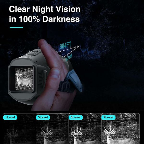 Night Vision Goggles, Portable R11 Infrared Digital Night Vision Monoculars for Hunting, 5X Digital Zoom 1080P Save Photo & Video Night Vision Scope Thermal Imaging Monocular for Outdoo