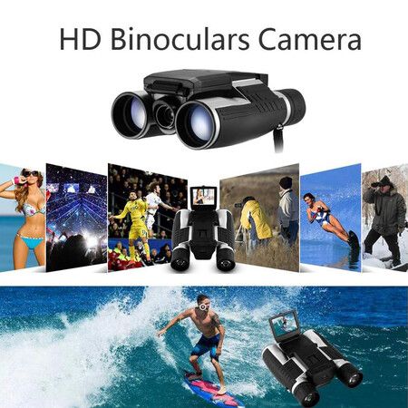 2 inch LCD Display Digital Camera Binoculars 12x32 5MP Video Photo Recorder Digital Camera Telescope for Watching Bird, Football Game