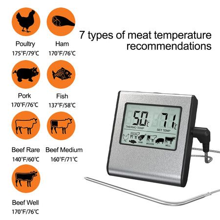 Digital Meat Thermometer LCD Display Pastry Grill BBQ Oven Cooking Tool