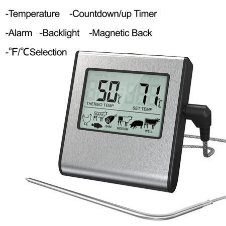 Digital Meat Thermometer LCD Display Pastry Grill BBQ Oven Cooking Tool