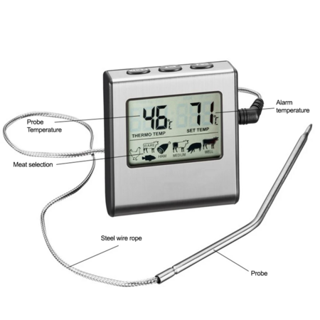 Digital Meat Thermometer LCD Display Pastry Grill BBQ Oven Cooking Tool