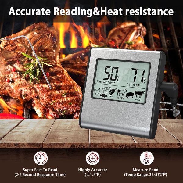 Digital Meat Thermometer LCD Display Pastry Grill BBQ Oven Cooking Tool